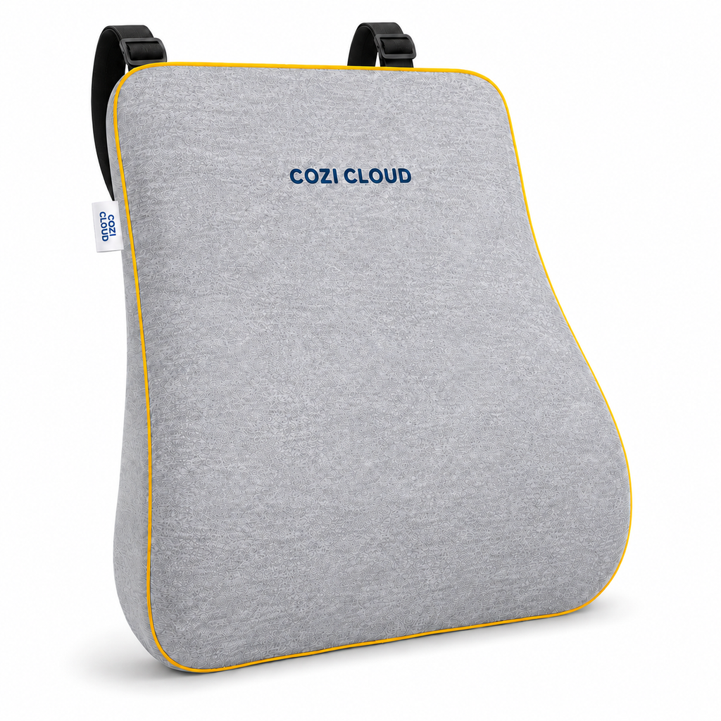Cozi Cloud CloudNest B1 Thin Memory Foam Backrest Pillow for Car & Chair – Dual Adjustable Straps