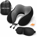 Cozi Cloud Travel Neck Pillow with Eye Mask |  Complete 4 in 1 Travel Pack