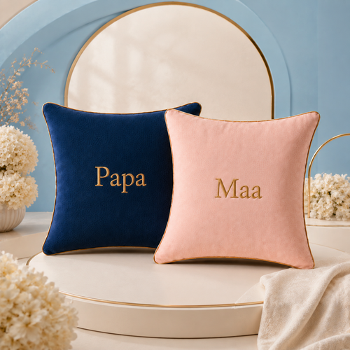 Cozi Cloud LuxeCurve Embroidered Cushion Combo – Pack of 2