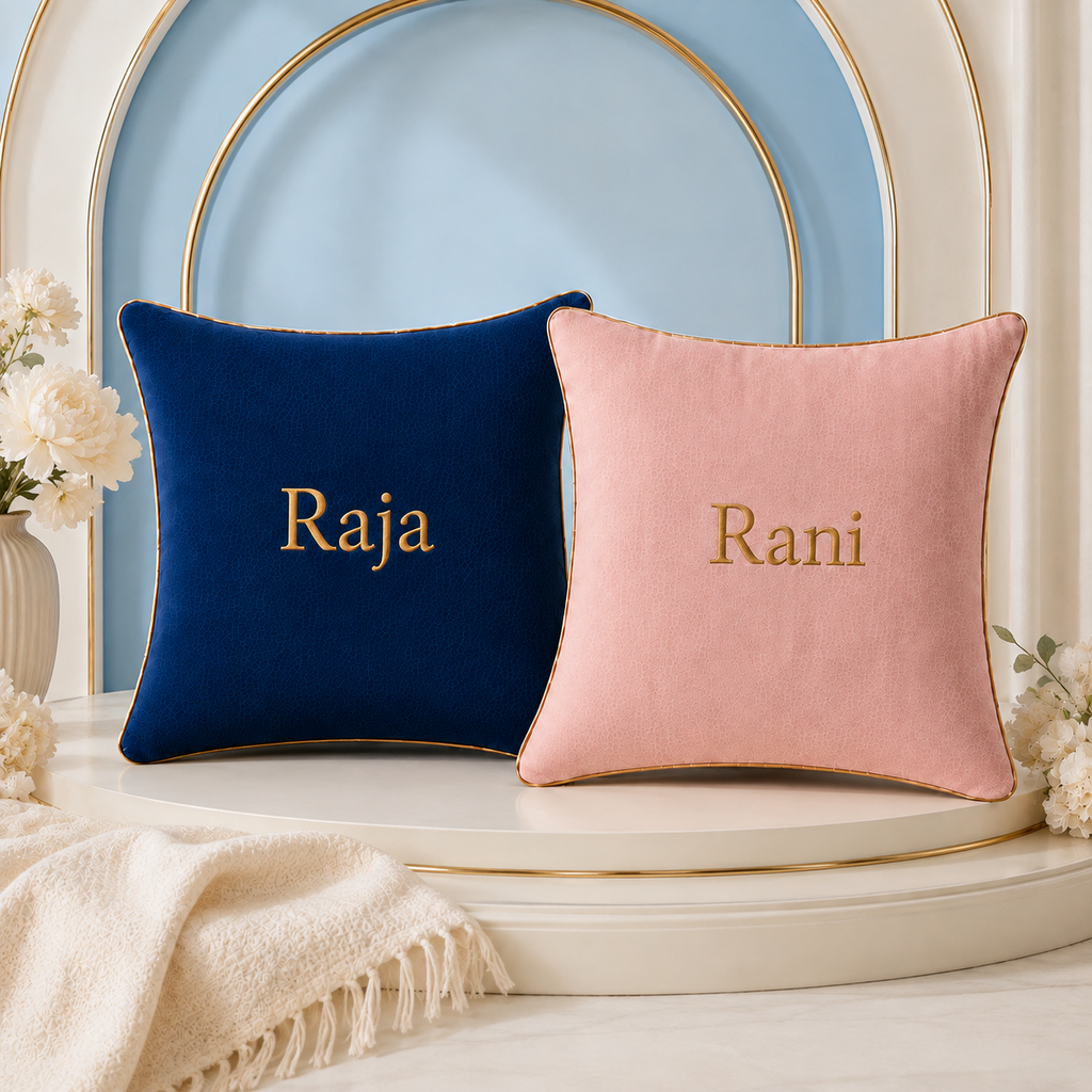 Cozi Cloud LuxeCurve Embroidered Cushion Combo – Pack of 2