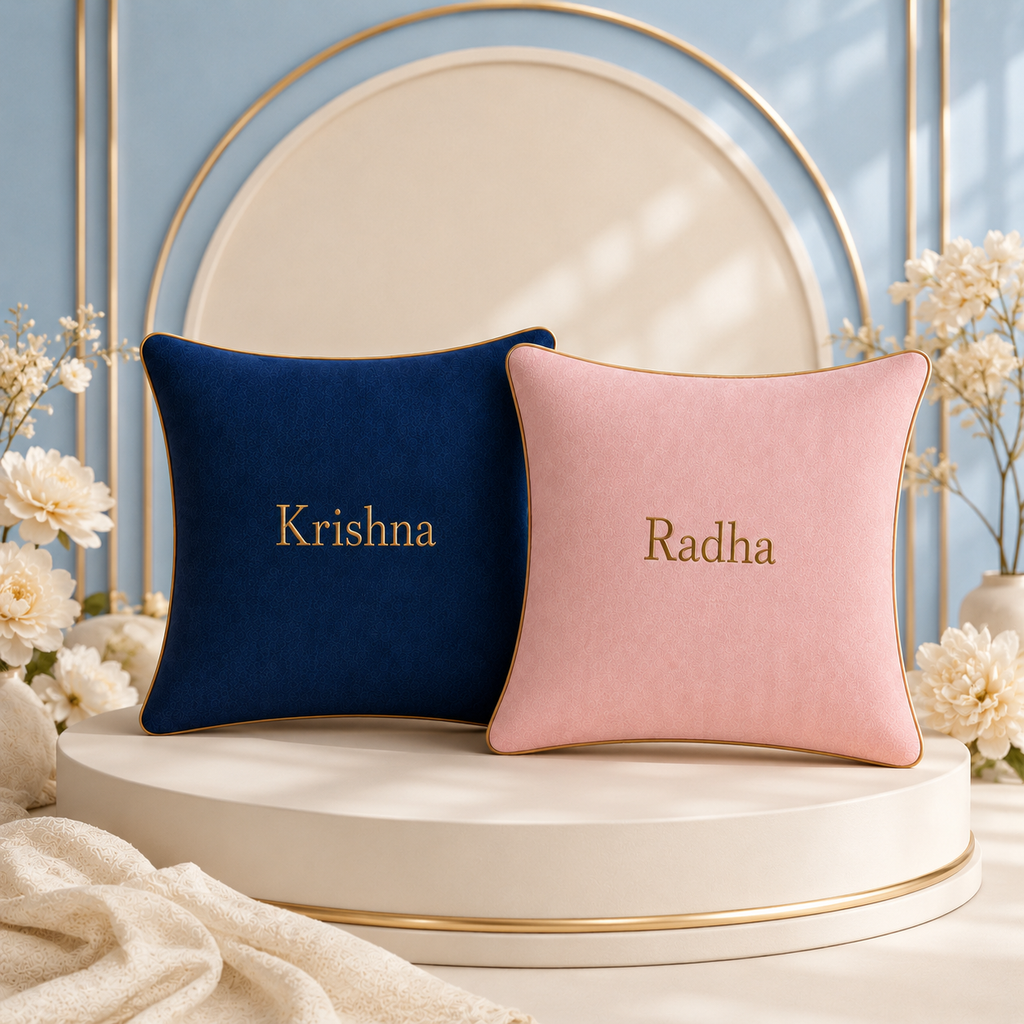 Cozi Cloud LuxeCurve Embroidered Cushion Combo – Pack of 2