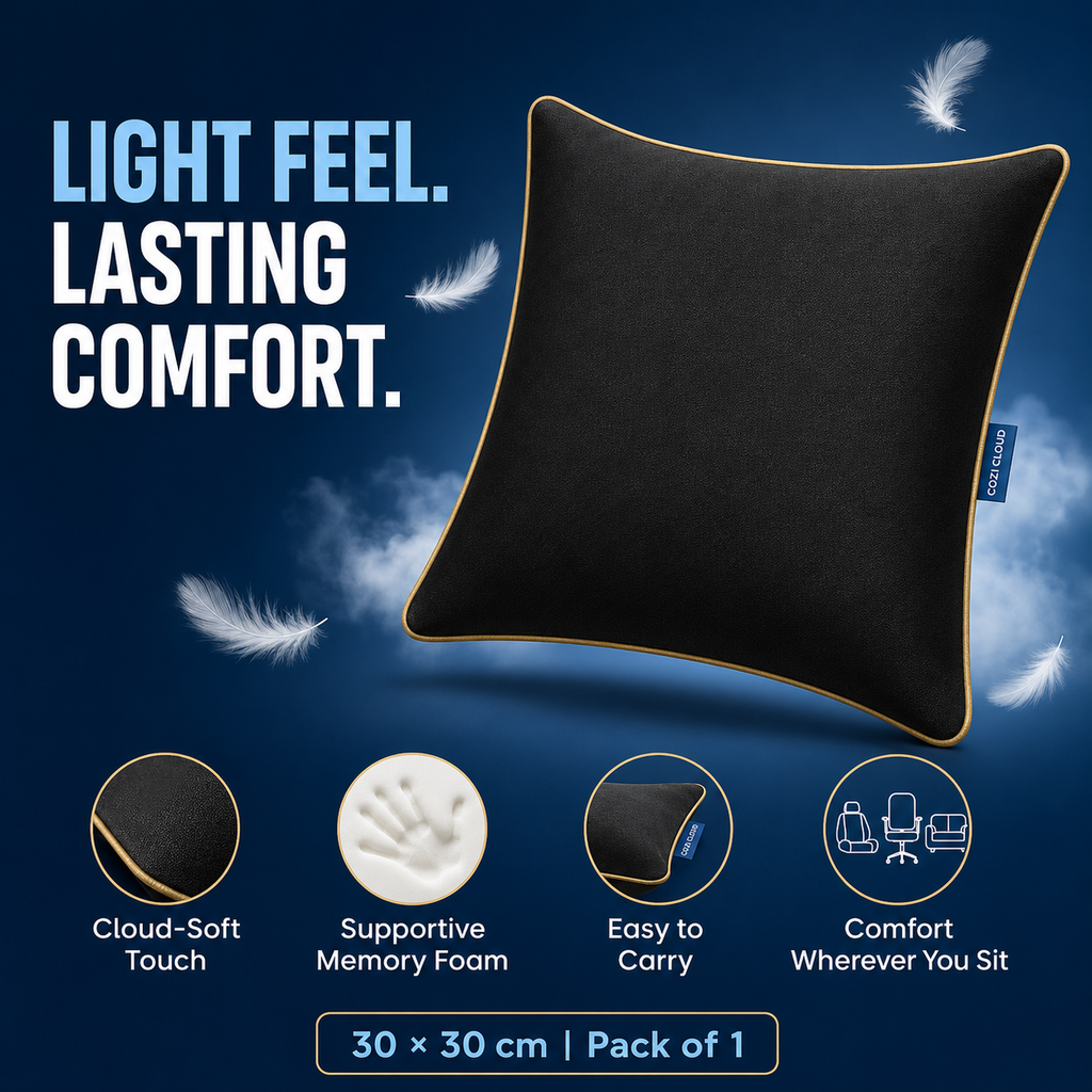 Cozi Cloud Luxe Velvet Memory Foam Cushion – 12x12 Inch