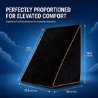 Black wedge pillow with a memory foam layer and supportive HR foam base