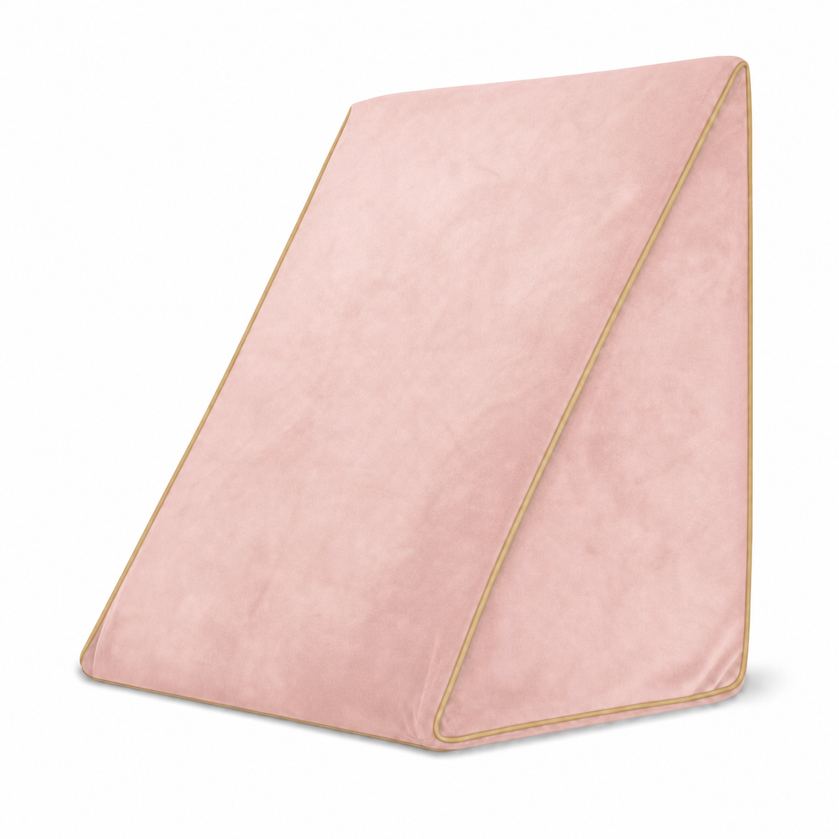Cozi Cloud blush pink memory foam wedge pillow with premium gold piping